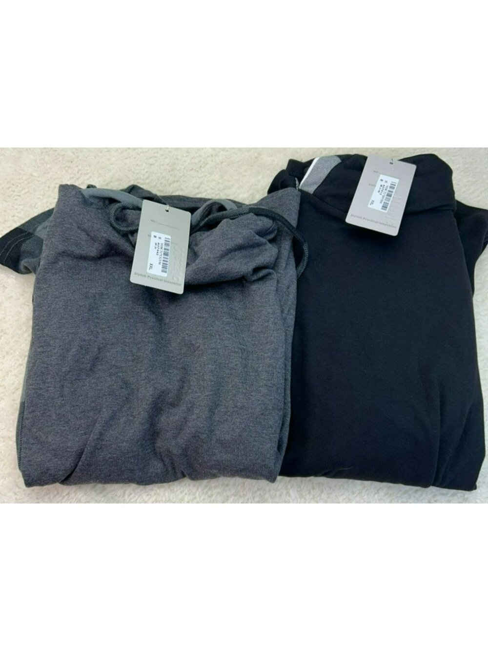Messic Women Hooded Tunic Tops Plaid Black & Gray Long Sleeve XXL Lot of 2 - Picture 1 of 6